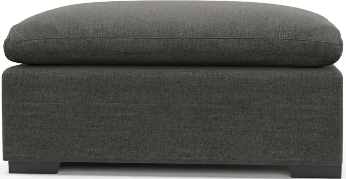 Plush Feathered Comfort Ottoman- in Curious Charcoal