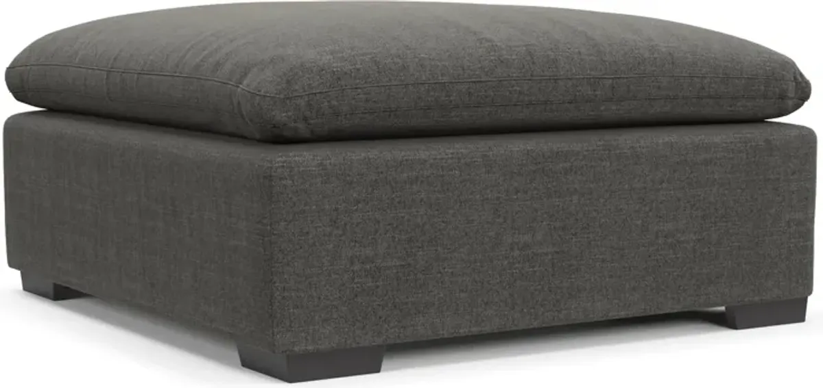 Plush Feathered Comfort Ottoman- in Curious Charcoal