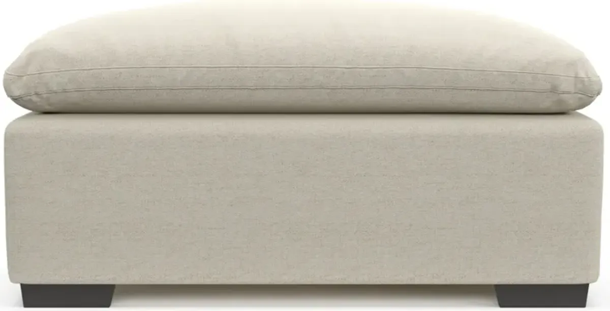 Plush Feathered Comfort Ottoman- in Curious Pearl