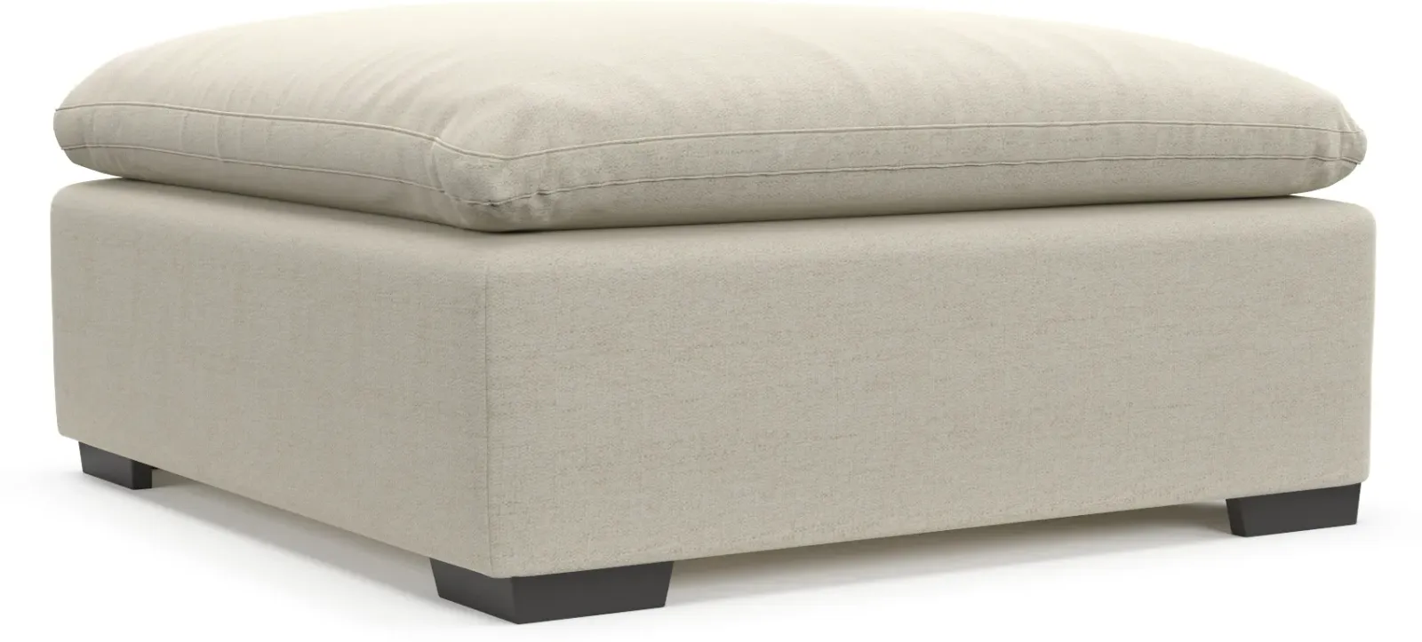 Plush Feathered Comfort Ottoman- in Curious Pearl