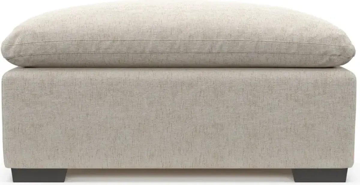 Plush Feathered Comfort Ottoman - M Ivory