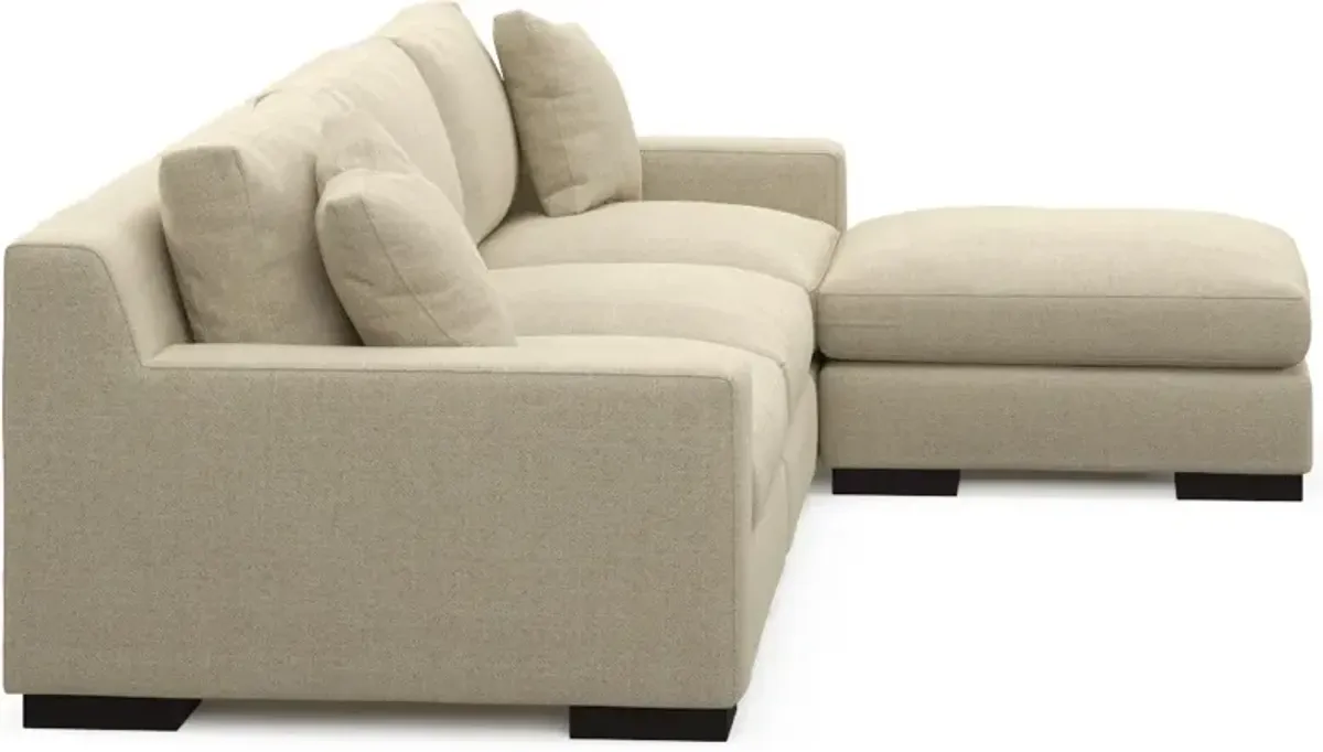 Bondi Hybrid Comfort 3-Piece Sofa and Ottoman - Broderick Sand