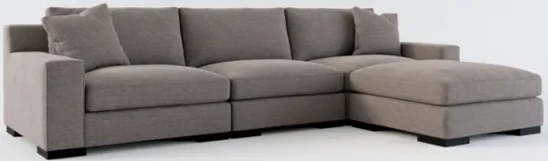 Bondi Hybrid Comfort 3-Piece Sofa and Ottoman - Presidio Steel