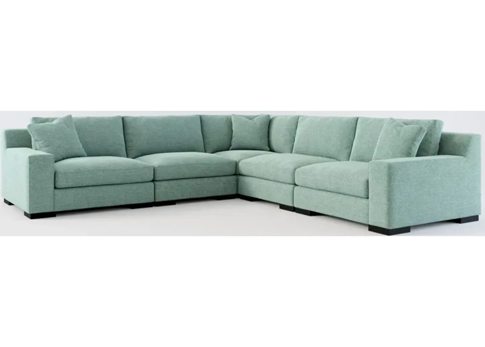 Bondi Hybrid Comfort 5-Piece Sectional - Bridger Jade