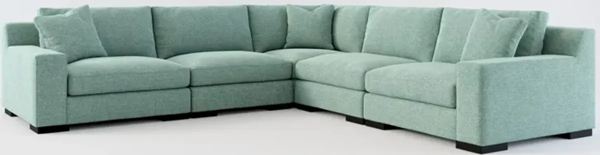 Bondi Hybrid Comfort 5-Piece Sectional - Bridger Jade