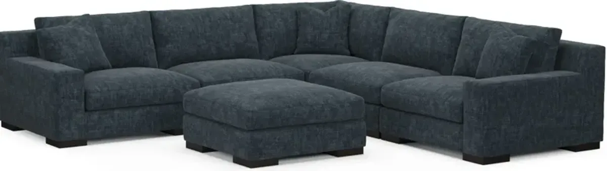 Bondi Hybrid Comfort 5-Piece Sectional and Ottoman - Argo Navy