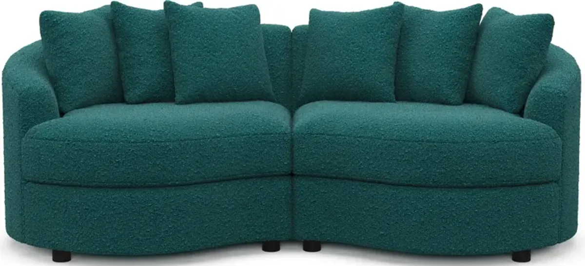 Allegra Foam Comfort 2-Piece Sectional - Bloke Peacock