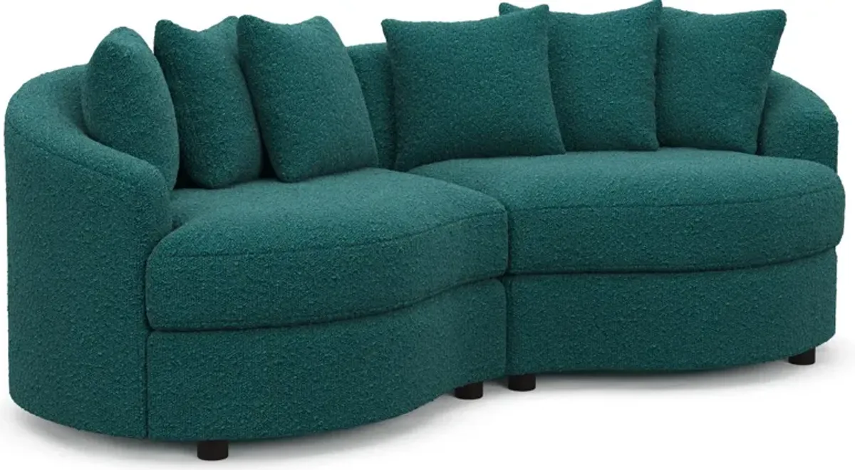 Allegra Foam Comfort 2-Piece Sectional - Bloke Peacock