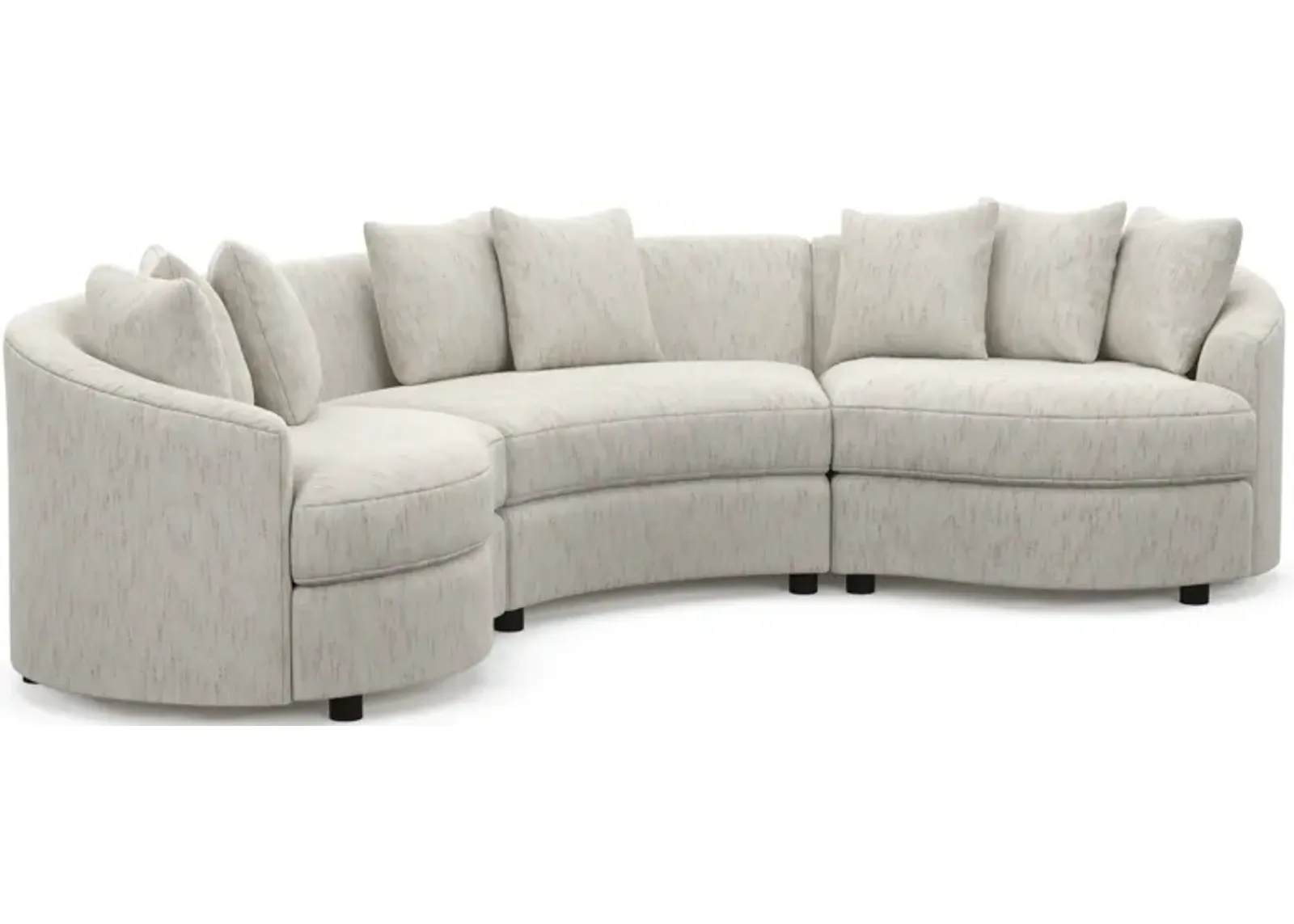 Allegra Foam Comfort 3-Piece Sectional - P.T. Cream