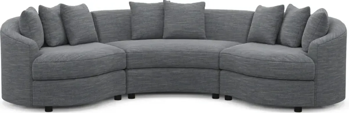 Allegra Foam Comfort 3-Piece Sectional - Dudley Indigo