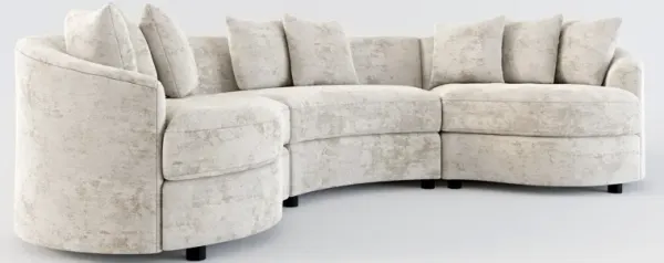 Allegra Foam Comfort 3-Piece Sectional - Hearth Cement