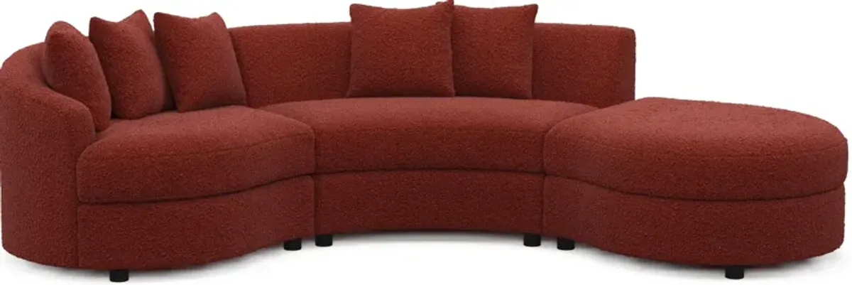 Allegra Foam Comfort 3-Piece Sectional with Right-Facing Chaise - Bloke Brick