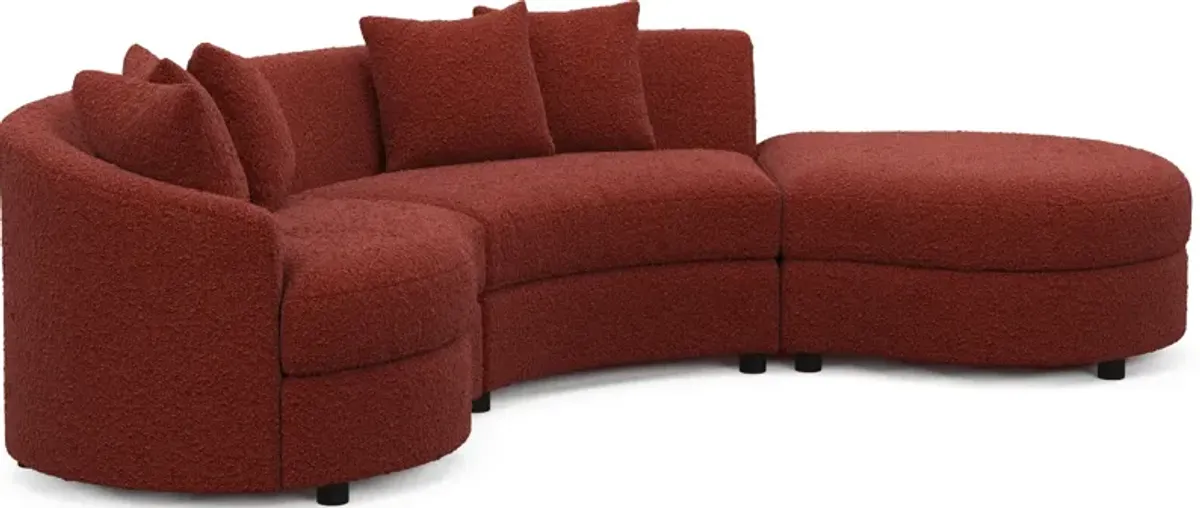 Allegra Foam Comfort 3-Piece Sectional with Right-Facing Chaise - Bloke Brick