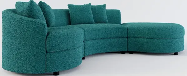 Allegra Foam Comfort 3-Piece Sectional with Right-Facing Chaise - Bloke Peacock