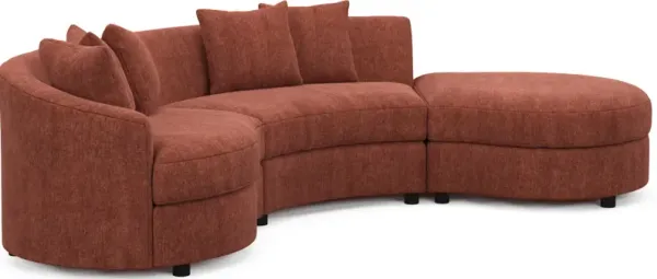 Allegra Foam Comfort 3-Piece Sectional with Right-Facing Chaise - Contessa Paprika