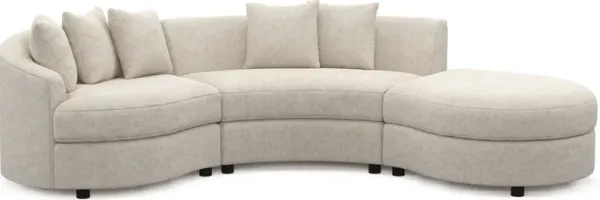 Allegra Foam Comfort 3-Piece Sectional with Right-Facing Chaise - M Ivory