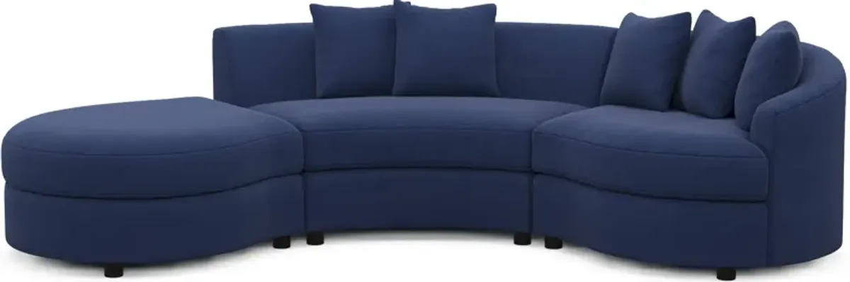 Allegra Foam Comfort 3-Piece Sectional with Left-Facing Chaise - Abington Indigo