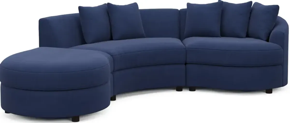 Allegra Foam Comfort 3-Piece Sectional with Left-Facing Chaise - Abington Indigo