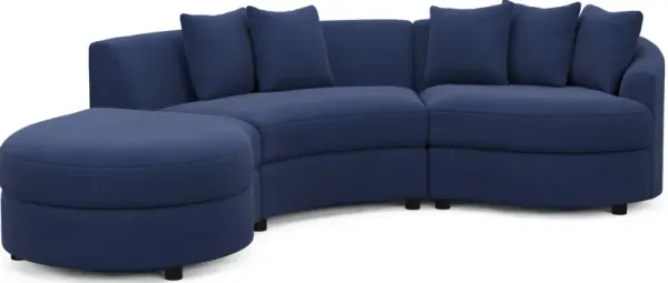Allegra Foam Comfort 3-Piece Sectional with Left-Facing Chaise - Abington Indigo