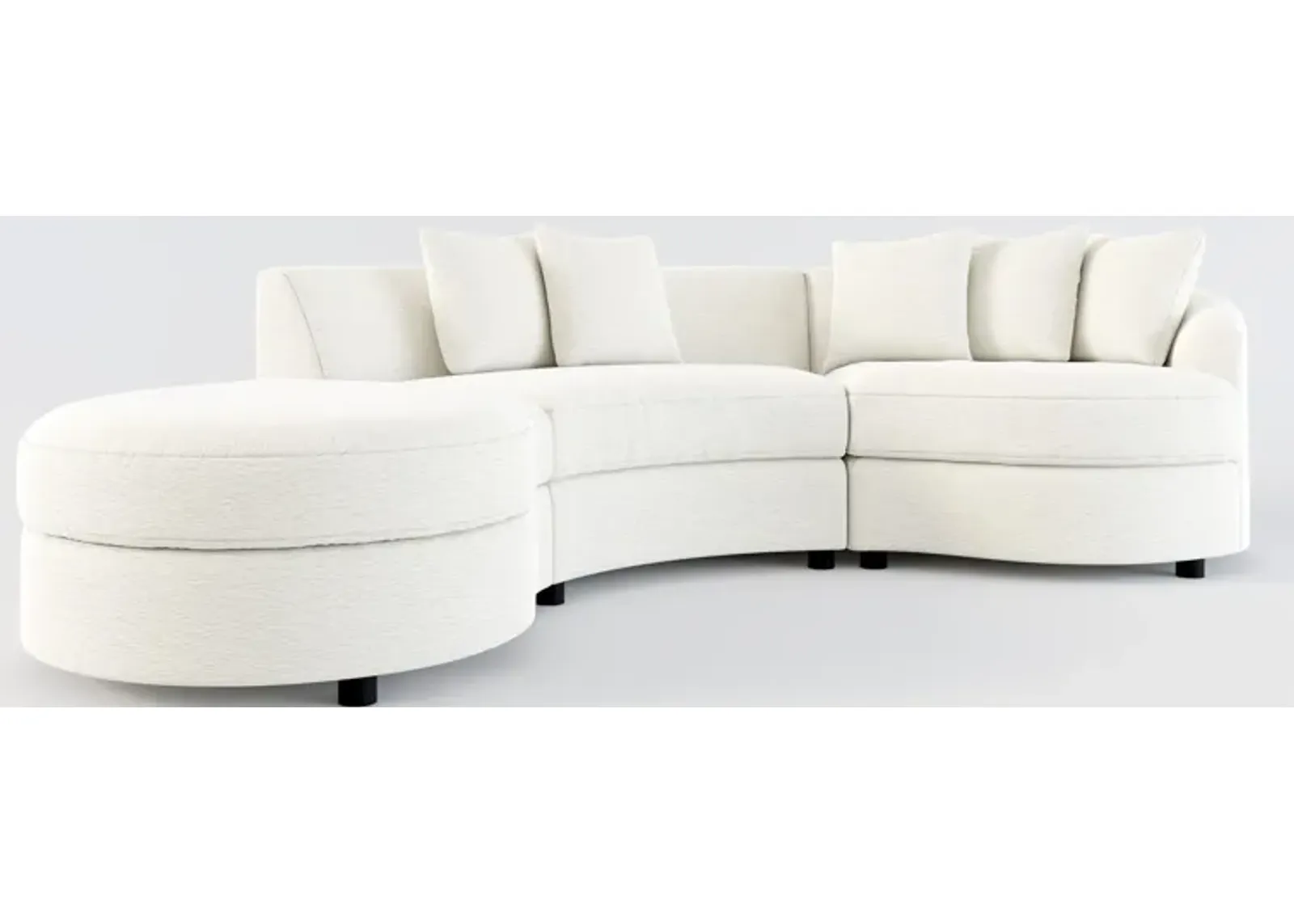 Allegra Foam Comfort 3-Piece Sectional with Left-Facing Chaise - Living Large White