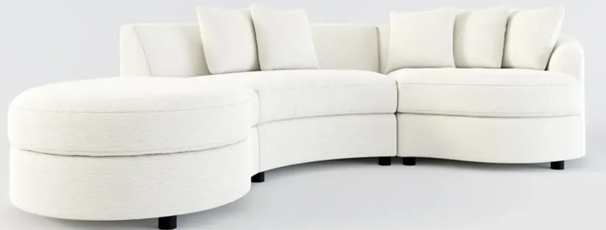 Allegra Foam Comfort 3-Piece Sectional with Left-Facing Chaise - Living Large White