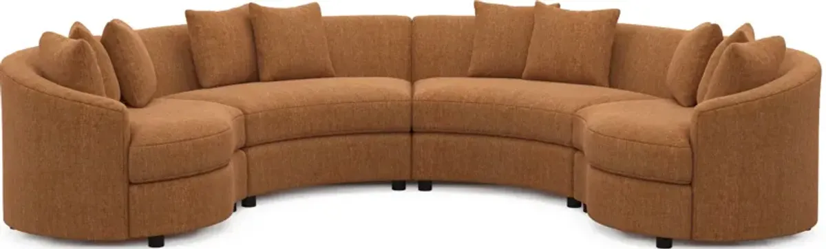 Allegra Foam Comfort 4-Piece Sectional - Contessa Ginger