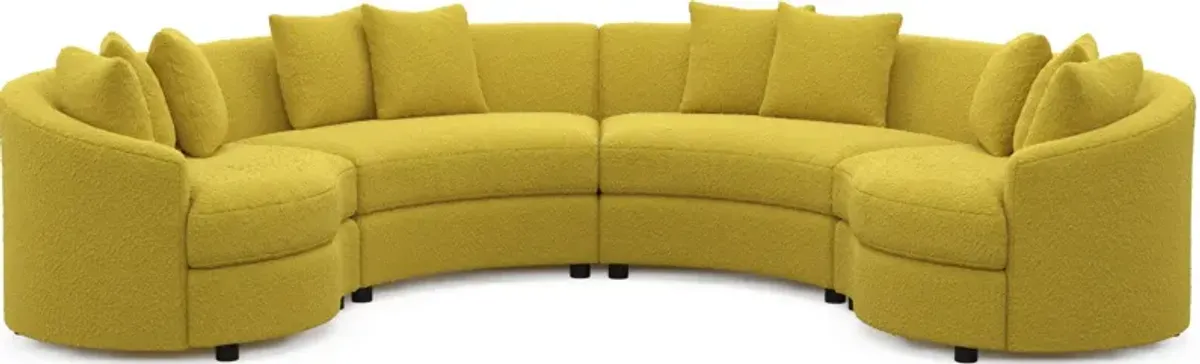 Allegra Foam Comfort 4-Piece Sectional - Bloke Goldenrod