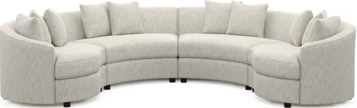 Allegra Foam Comfort 4-Piece Sectional - P.T. Cream