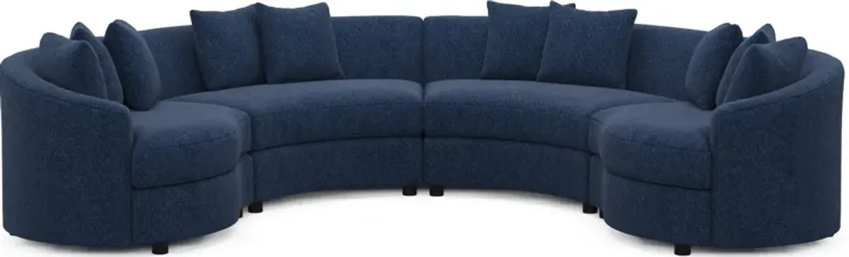 Allegra Foam Comfort 4-Piece Sectional - Oslo Navy