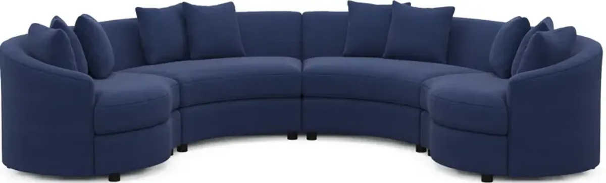 Allegra Foam Comfort 4-Piece Sectional - Abington Indigo