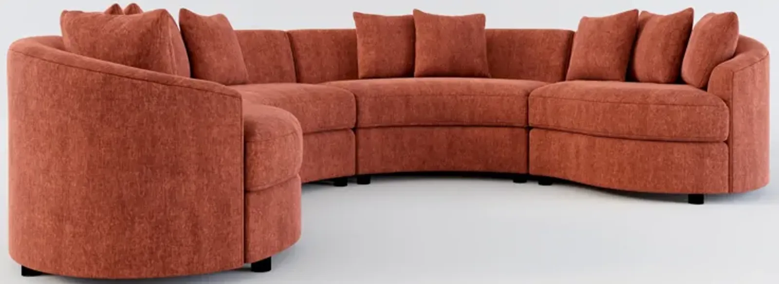 Allegra Foam Comfort 4-Piece Sectional - Contessa Paprika