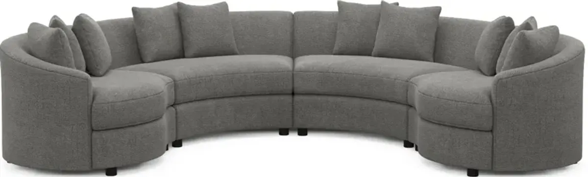 Allegra Foam Comfort 4-Piece Sectional - Living Large Charcoal