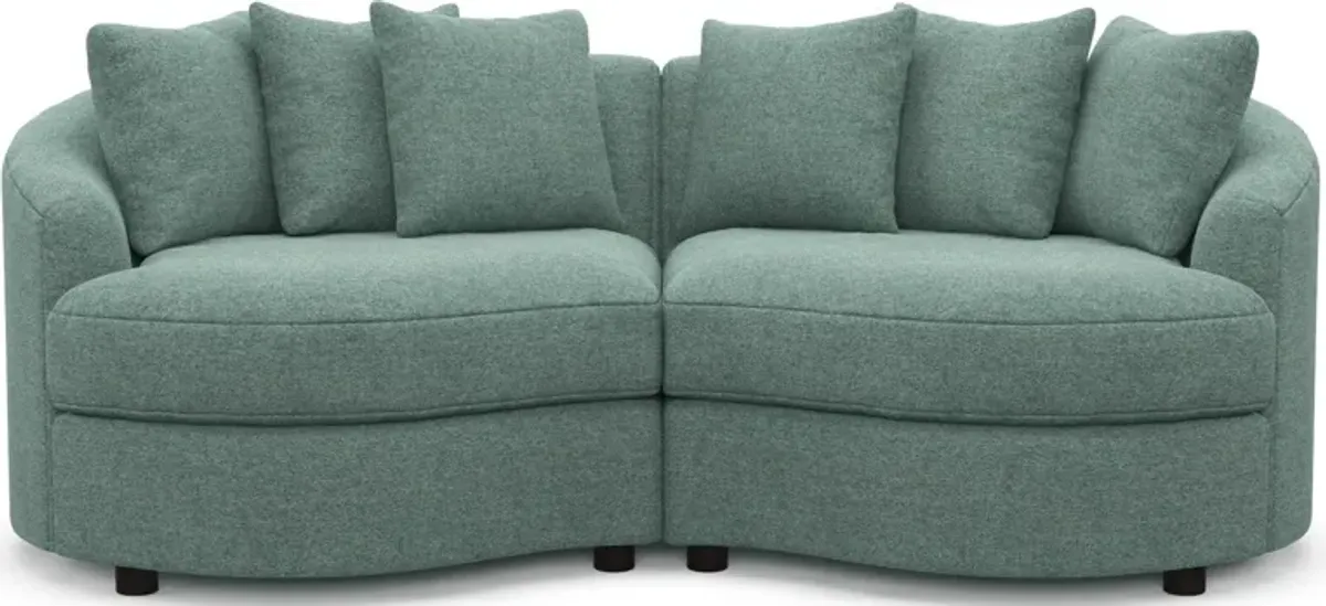 Allegra Foam Comfort 2-Piece Sectional - Bridger Jade