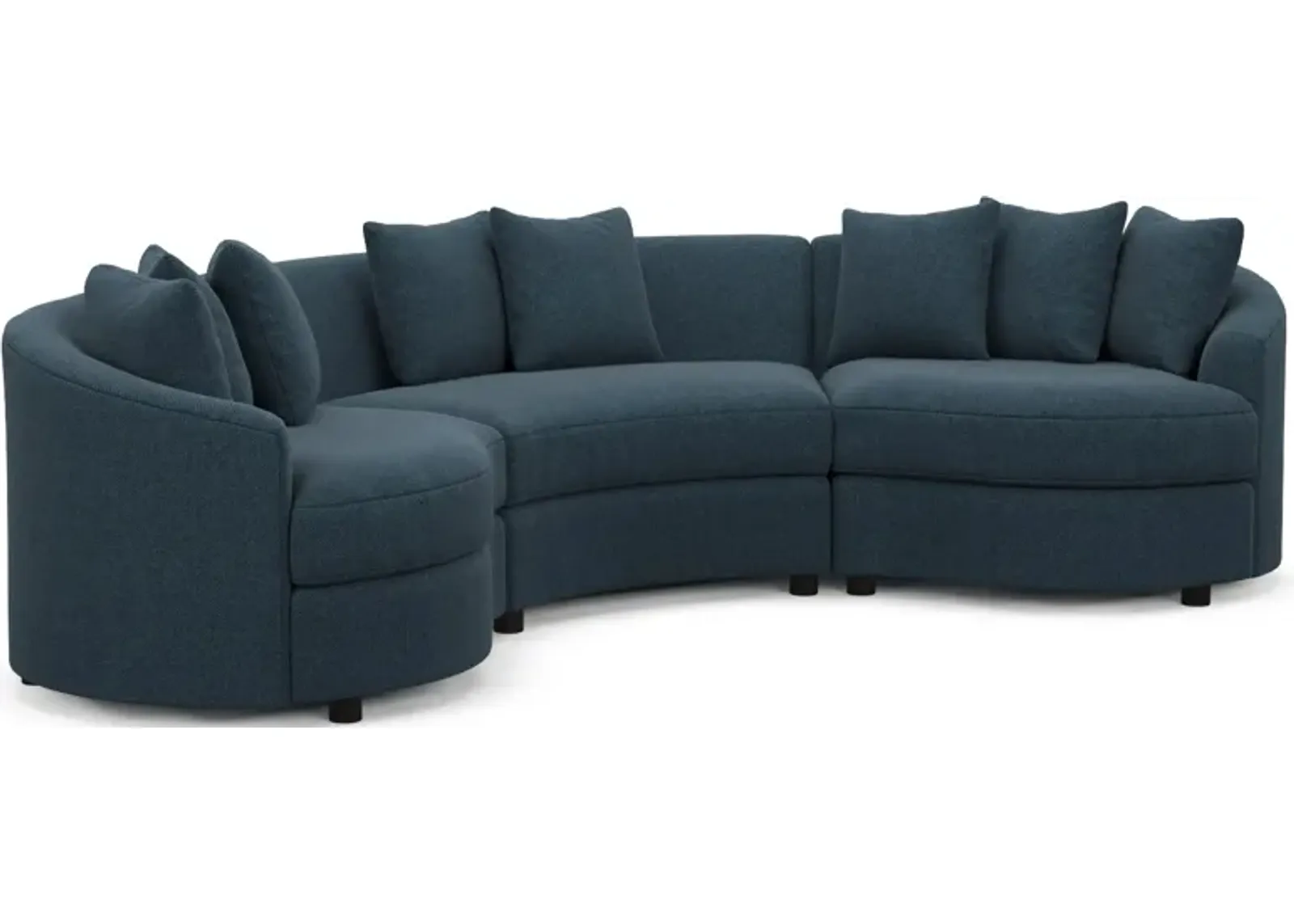 Allegra Foam Comfort 3-Piece Sectional - Broderick Indigo