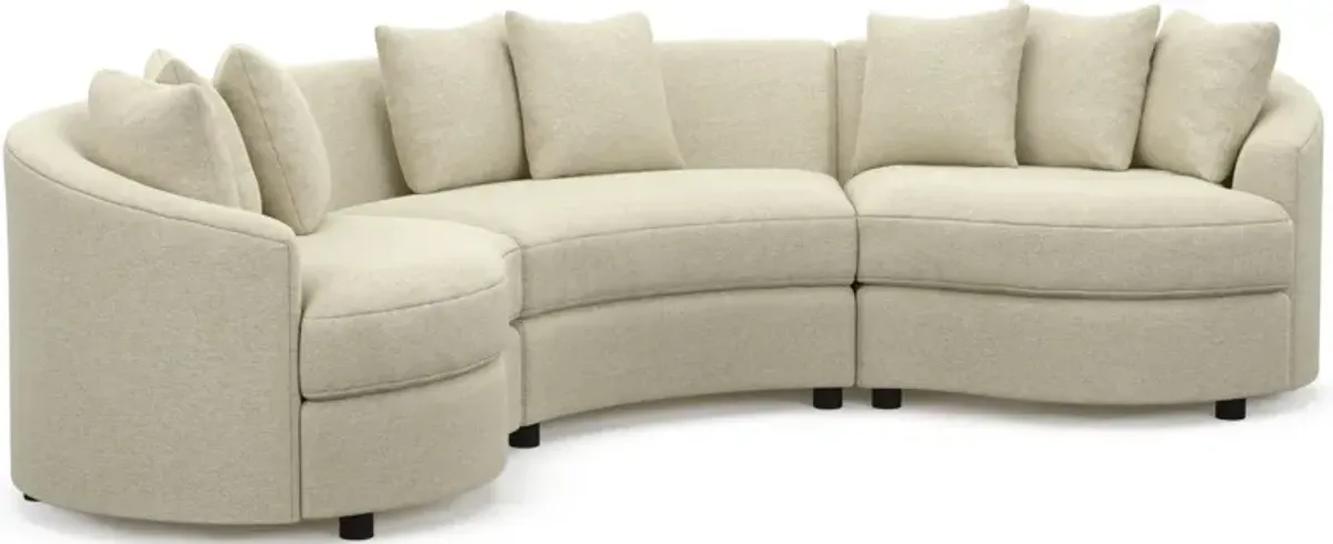 Allegra Foam Comfort 3-Piece Sectional - Bridger Shell