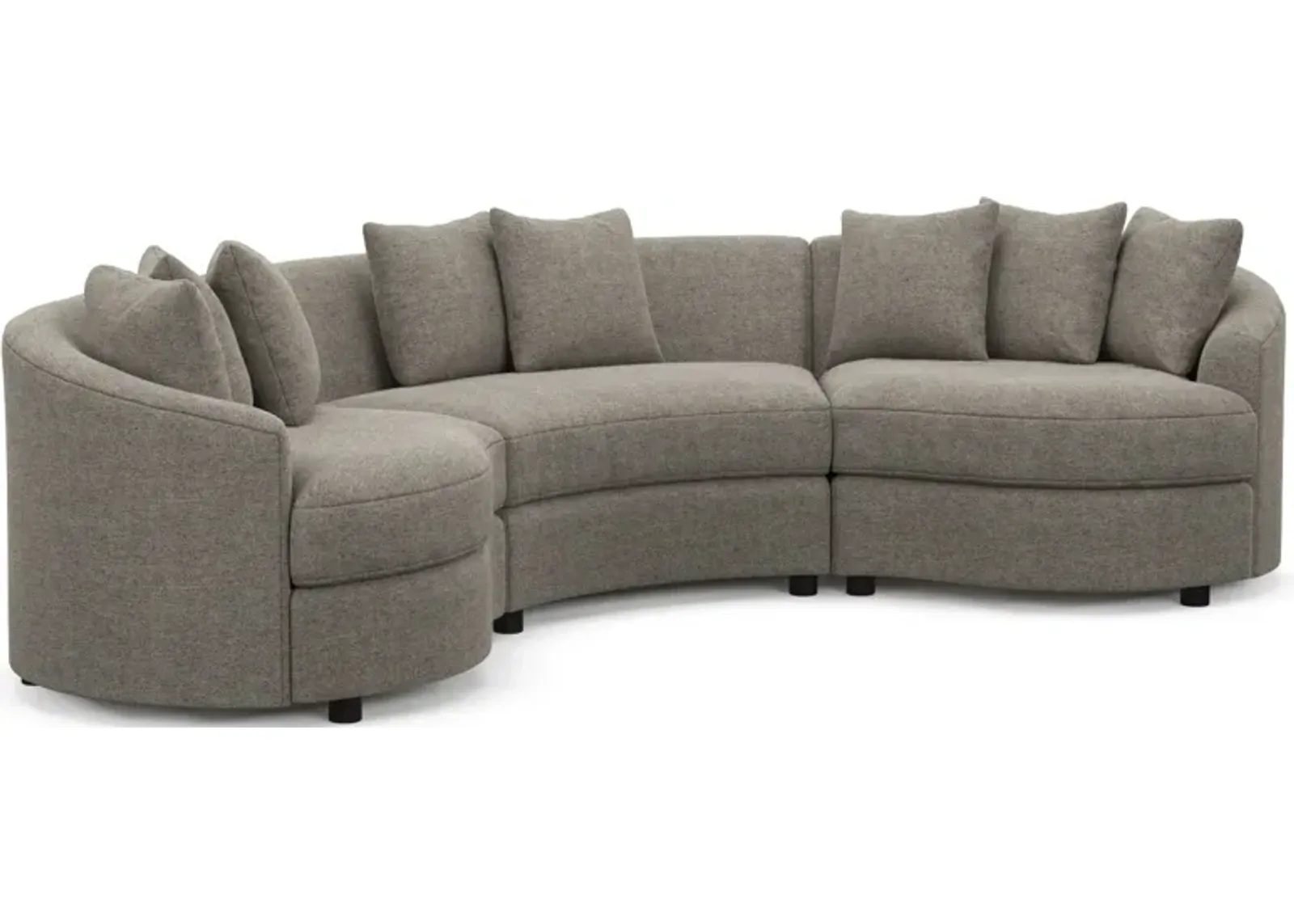 Allegra Foam Comfort 3-Piece Sectional - Bridger Metal