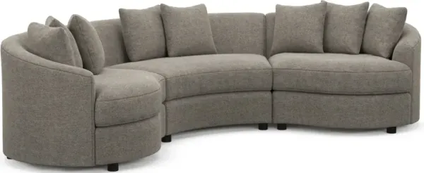 Allegra Foam Comfort 3-Piece Sectional - Bridger Metal