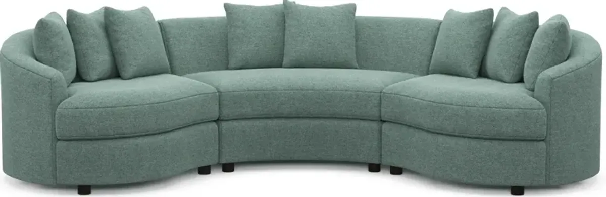 Allegra Foam Comfort 3-Piece Sectional - Bridger Jade