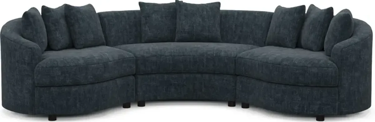 Allegra Foam Comfort 3-Piece Sectional - Argo Navy