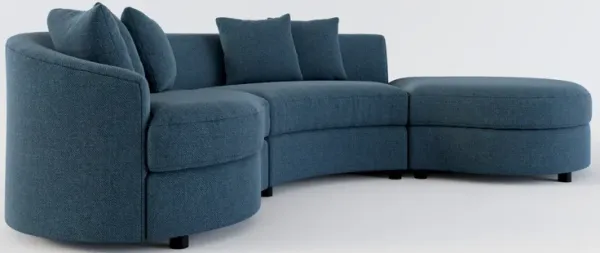 Allegra Foam Comfort 3-Piece Sectional with Right-Facing Chaise - Broderick Indigo