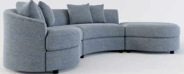 Allegra Foam Comfort 3-Piece Sectional with Right-Facing Chaise - Bridger Navy