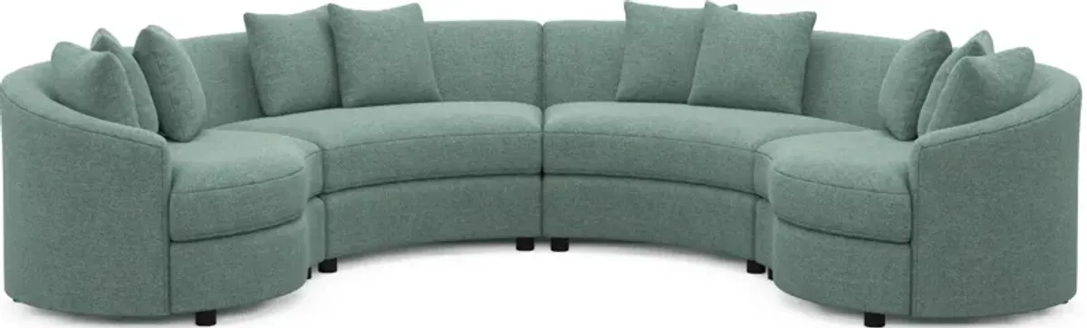 Allegra Foam Comfort 4-Piece Sectional - Bridger Jade