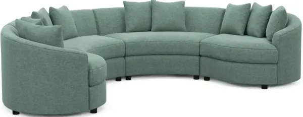 Allegra Foam Comfort 4-Piece Sectional - Bridger Jade