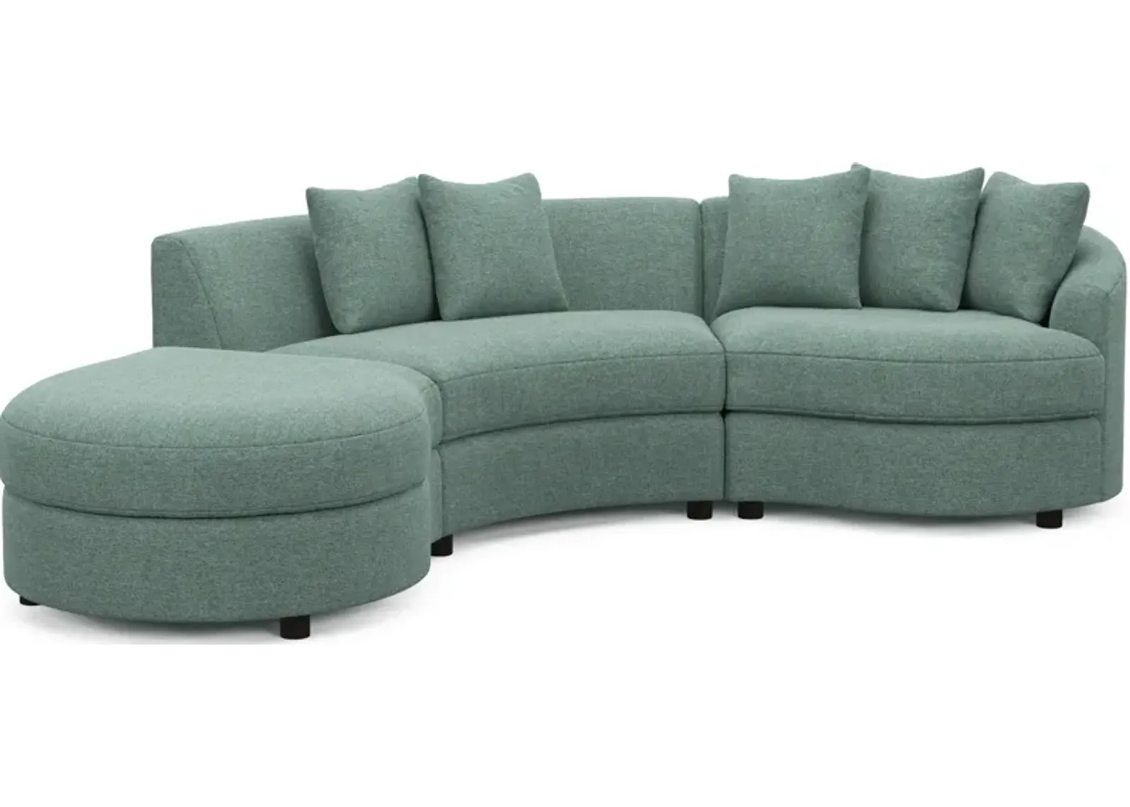 Allegra Foam Comfort 3-Piece Sectional with Left-Facing Chaise - Bridger Jade