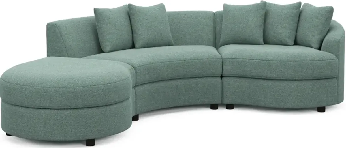 Allegra Foam Comfort 3-Piece Sectional with Left-Facing Chaise - Bridger Jade