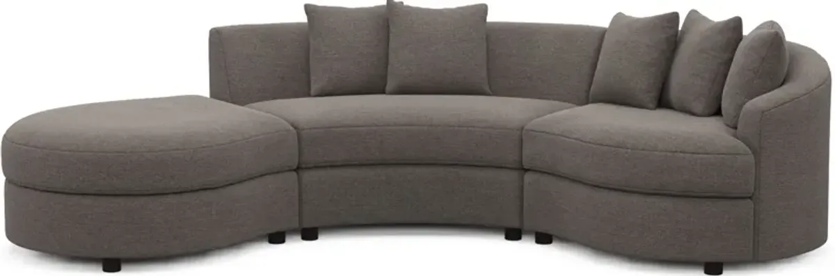 Allegra Foam Comfort 3-Piece Sectional with Left-Facing Chaise - Presidio Steel