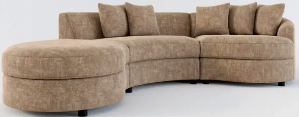 Allegra Foam Comfort 3-Piece Sectional with Left-Facing Chaise - Argo Java