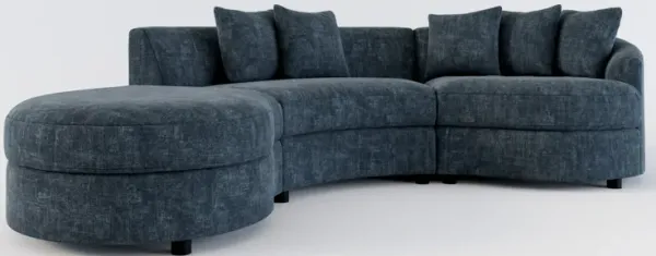 Allegra Foam Comfort 3-Piece Sectional with Left-Facing Chaise - Argo Navy