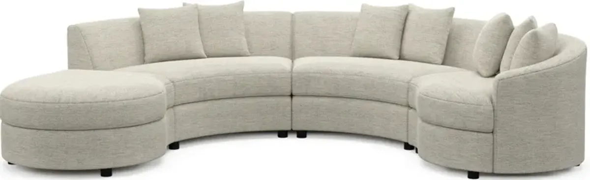 Allegra Foam Comfort 4-Piece Sectional with Left-Facing Chaise - Merino Chalk