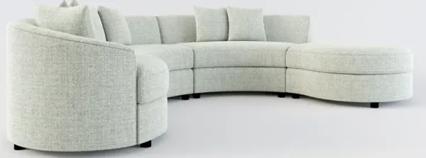 Allegra Foam Comfort 4-Piece Sectional with Right-Facing Chaise - Broderick Sea Glass